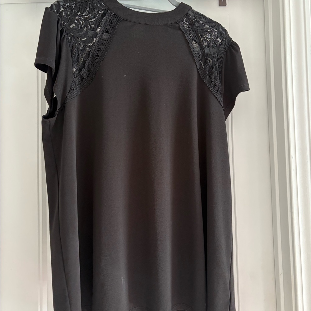 Torrid Black Lace Accent Blouse